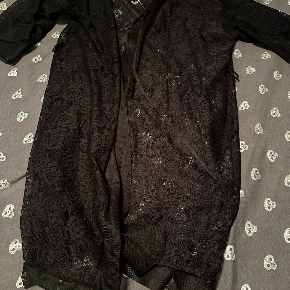 Adore me Black Lace Robe sz xs